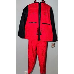 Active Club Red Black Tracksuit Set Jacket Pants XL Extra Large vtg hiphop y2k